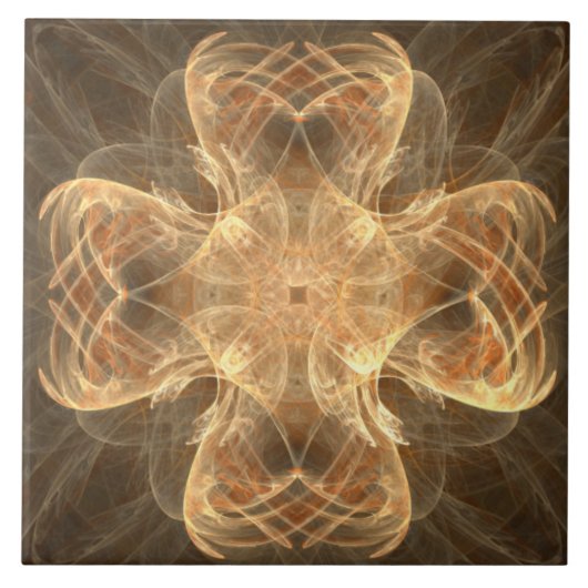 Golden Celtic Cross II Muster Keramik Tile Fliese (Vorderseite)