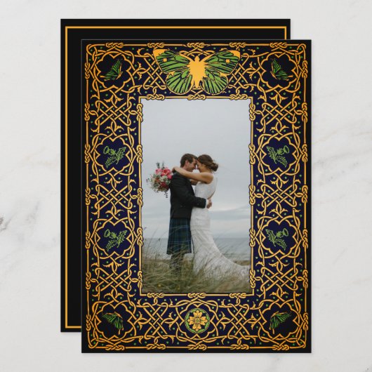 Golden Celtic Knot Einladung (Vorne/Hinten)