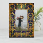 Golden Celtic Knot Einladung (Stehend Vorderseite)