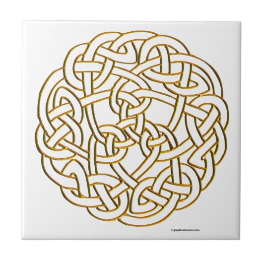 Golden Celtic Knot Fliese (Vorderseite)