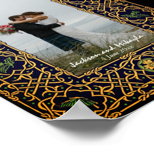 Golden Celtic Knot Frame Poster (Ecke)