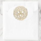 Golden Celtic Knot Ovaler Aufkleber (Tasche)