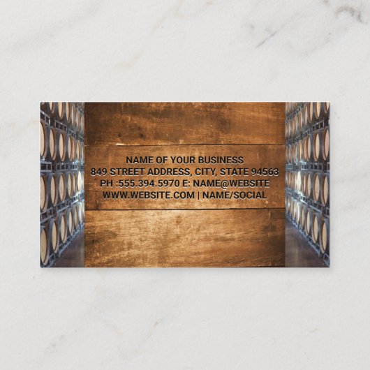 Golden Chalice | Weinbarrels Visitenkarte (Rückseite)