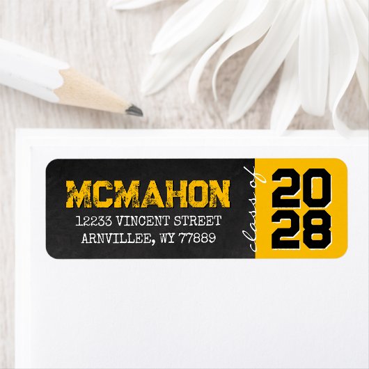 Golden Chalkboard Abschluss Rücksendeadresse