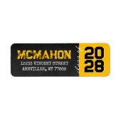 Golden Chalkboard Abschluss Rücksendeadresse (Vorne)