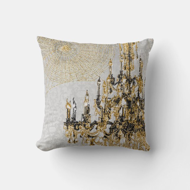 Golden Chandelier Pillow Kissen (Vorderseite)