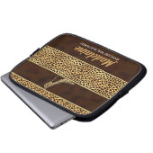 Golden Cheetah Hues in Wild Animal Print Laptopschutzhülle (Vorne Knopf)