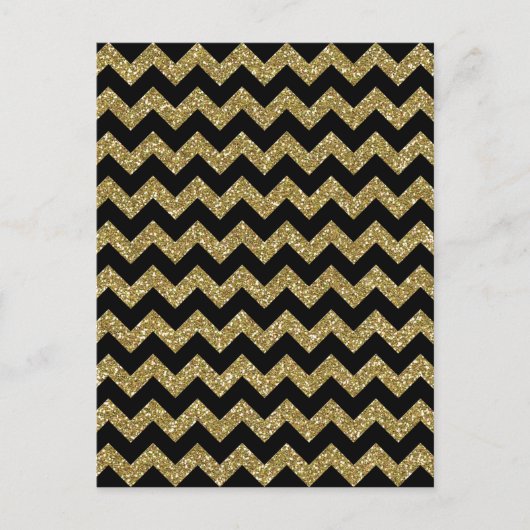 Golden Chevrons Chic Elegante Print Postkarte (Vorderseite)