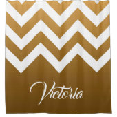 Golden Chevrons Duschvorhang (Vorderseite)