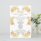 Golden Chic Bouquet Hochzeitsprogramm (Stehend Vorderseite)