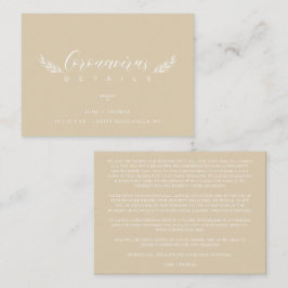 Golden Chic Wedding Minimalist Coronavirus Details Begleitkarte
