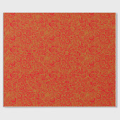 Golden Chinese Auspicious Clouds Pattern on Red Geschenkpapier (Flach)