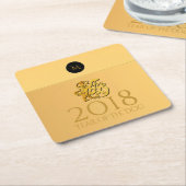 Golden Chinese Dog Papercut 2018 Monogramm custom Rechteckiger Pappuntersetzer (angewinkelt)