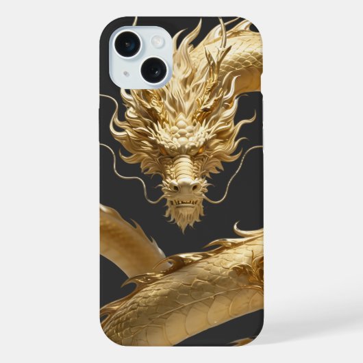 Golden Chinese Dragon Art | Mythical Creature Fant iPhone Hülle (Rückseite)