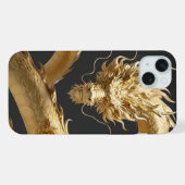 Golden Chinese Dragon Art | Mythical Creature Fant iPhone Hülle (Rückseite (Horizontal))