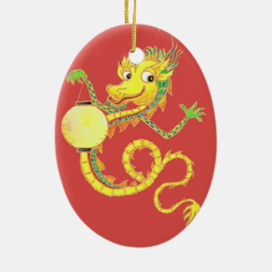 Golden Chinese Dragon Ornament (Hinten)
