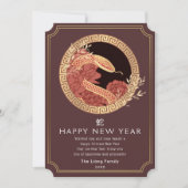 Golden Chinese New Year Snake Feiertagskarte (Vorderseite)