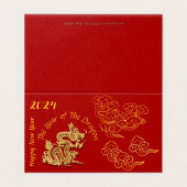 Golden Chinese Paper-cut Dragon Year 2024 HBC01 (Außenseite Aufgefaltet)