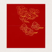 Golden Chinese Paper-cut Rabbit Year 2023 HBC01 Visitenkarten (Innenseite Aufgefaltet)