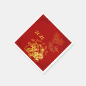 Golden Chinese Paper-cut Rat Year 2020 Party PN Serviette (Ecke)