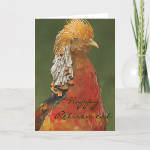 Golden/Chinese Pheasant Happy Retirement Card Karte