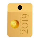 Golden Chinese Pig Papercut 2019 Monogram Magnet (Vertikal)