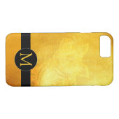 Golden Chinese Pig Papercut Monogram iPhone Case (Rückseite (Horizontal))