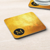 Golden Chinese Pig Papercut Monogram Square C Getränkeuntersetzer (Linke Seite)