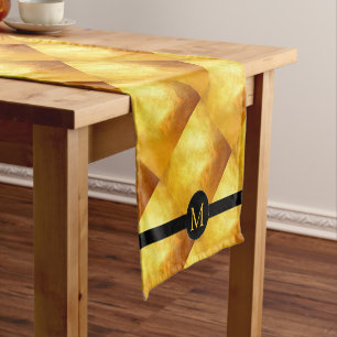 Golden Chinese Pig Papercut Monogram Table Runner Kurzer Tischläufer