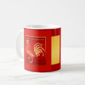 Golden Chinese Rooster Year 2017 Tasse (Vorderseite Links)