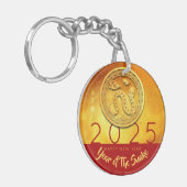 Golden Chinese Snake Year personalisiert ARK Schlüsselanhänger (Vorderseite links)