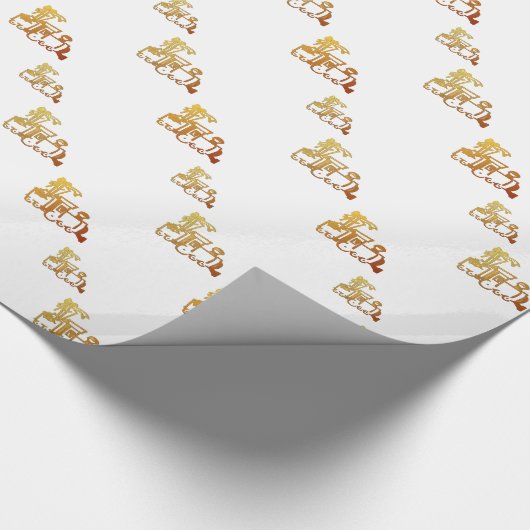 Golden Choo Choo Zug Geschenkreise Geschenkpapier (Ecke)