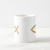 Golden Christlich Fish Symbol Kaffeetasse (Mittel)