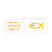 Golden Christlich Fish Symbol mit Crucifix (Vorne)