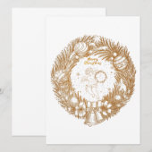 Golden Christmas Angel-Wreath-Merry Weihnachten (Vorne/Hinten)