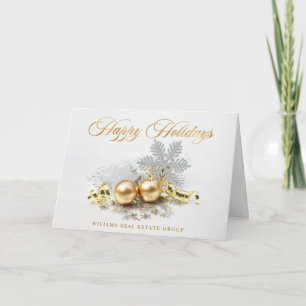 Golden Christmas Balls Ornament Firmengrüße Feiertagskarte