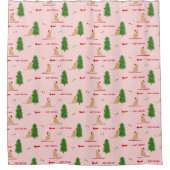 Golden Christmas Beach Day Rosa Duschvorhang (Vorderseite)