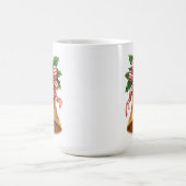 Golden Christmas Bell Holly and Stripe Bow Kaffeetasse (Mittel)