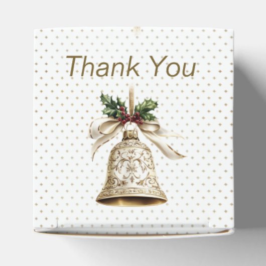 Golden Christmas Bell Shiny Stars Grüne Blätter Geschenkschachtel (Oben)