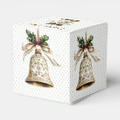 Golden Christmas Bell Shiny Stars Grüne Blätter Geschenkschachtel (Rückseite)