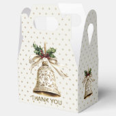 Golden Christmas Bell Shiny Stars Grüne Blätter Geschenkschachtel (Geöffnet)