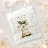 Golden Christmas Bell Shiny Stars Grüne Blätter Geschenktütchen (Ausgeschnitten)