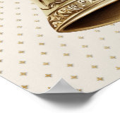 Golden Christmas Bell Shiny Stars Grüne Blätter Poster (Ecke)