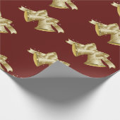 Golden Christmas Bells Geschenkpapier (Ecke)