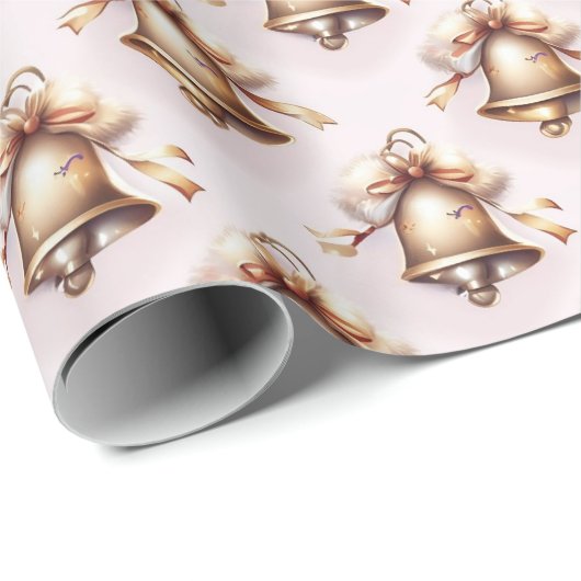 Golden Christmas Bells Geschenkpapier (Rolleneckpunkt)