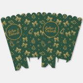 Golden Christmas Bells & Ribbons Pattern Geschenkschachtel (Ungeklappt)