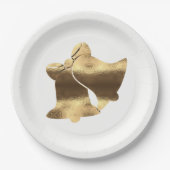 Golden Christmas Bells Weißes Gold Festival Pappteller (Vorderseite)