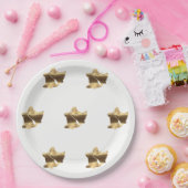 Golden Christmas Bells White Gold Muster Elegante Pappteller (Party)