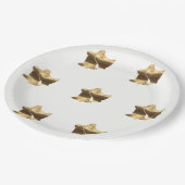 Golden Christmas Bells White Gold Muster Elegante Pappteller (Schrägansicht)