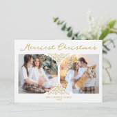 Golden Christmas Classic Filigree Feiertagskarte (Stehend Vorderseite)